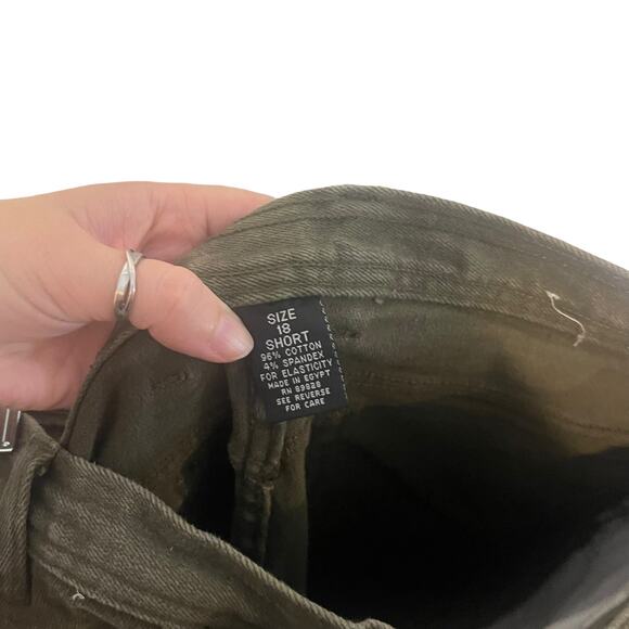 Gloria Vanderbilt Vintage 90s Women's Plus Size 18 Short High Rise Green Jeans - Picture 7 of 10